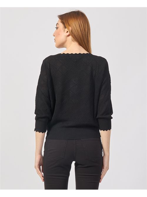 Yes Zee Perforated Crewneck Sweater YES ZEE | M437-BR000801